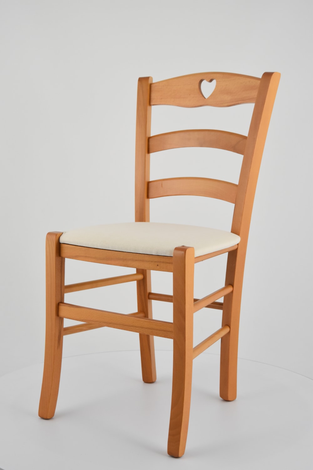 2er Set Stühle aus Buchenholz mit Stoff-Sitz, Honigfarbe und Beige 46x88x43cm Holz Braun T M C S Möbel Esszimmermöbel Stühle