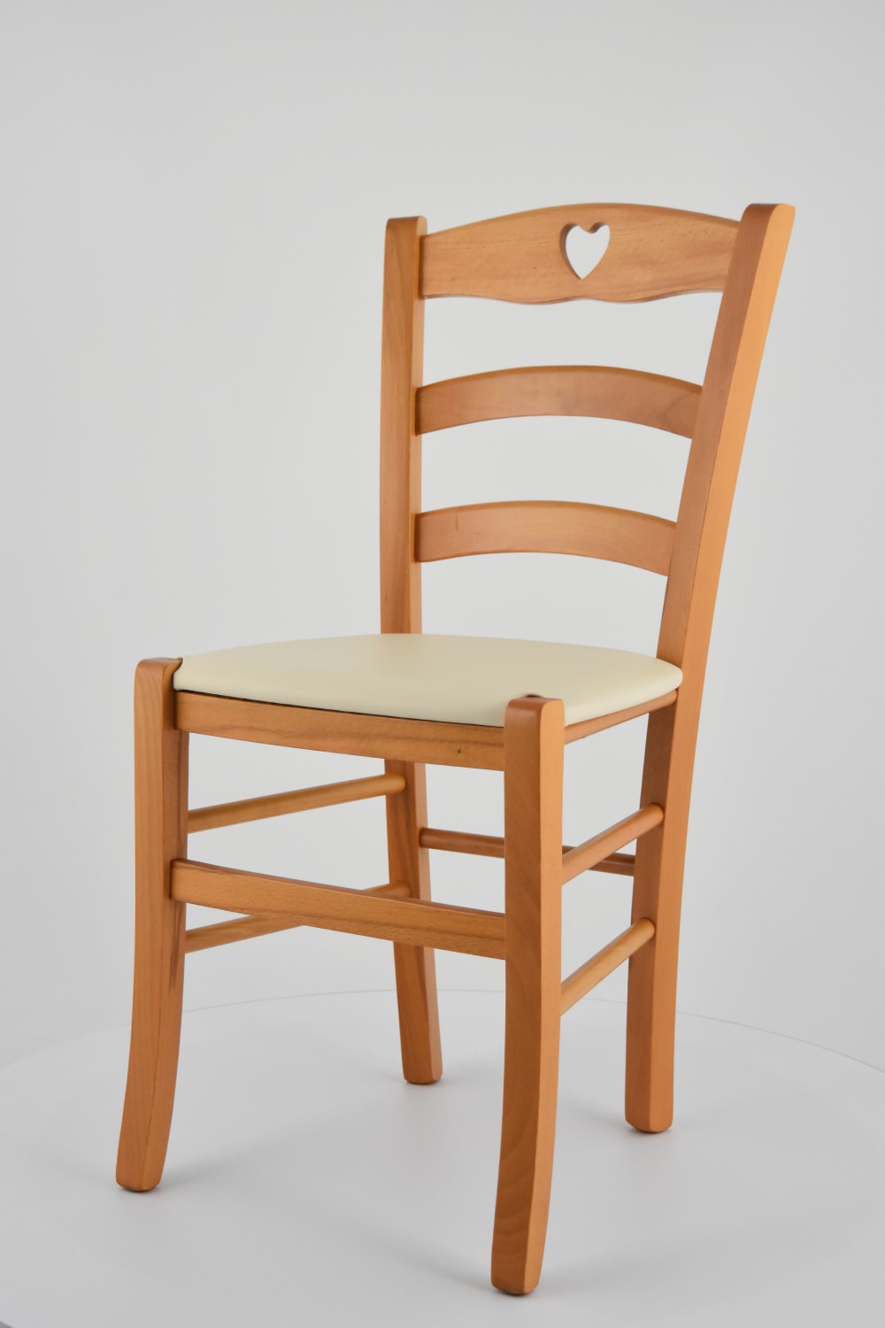 wohnli-moebel-suche-M24033692-1 2er Set Stühle aus Bucheholz mit Kunstleder-Sitz, Honig und Beige 46x88x43cm Holz Braun T M C S Möbel Esszimmermöbel Stühle
