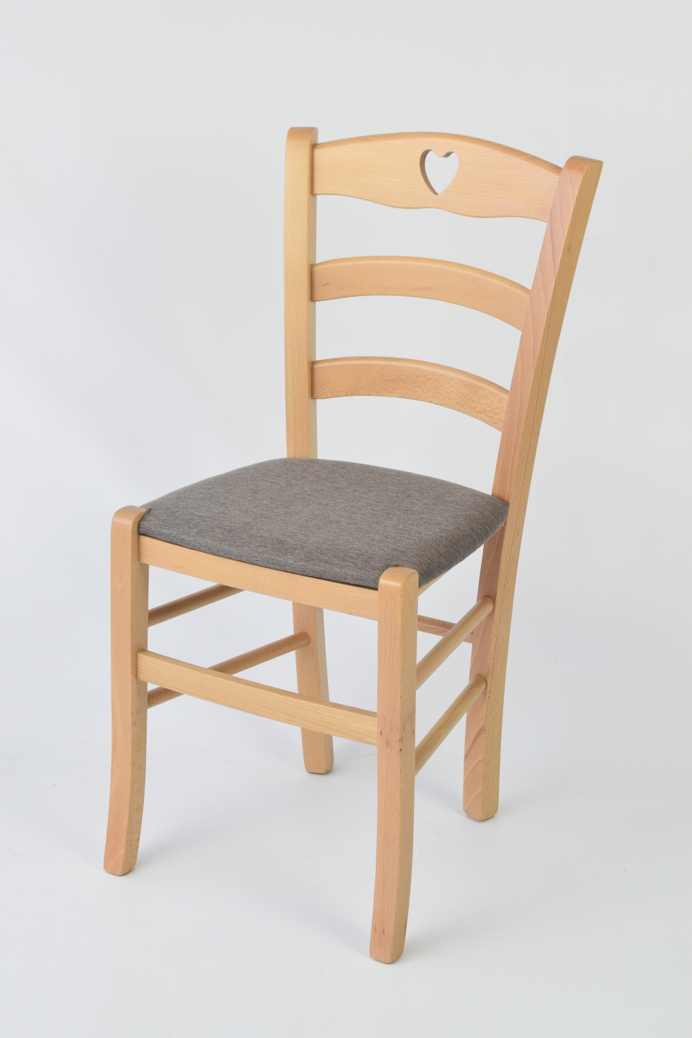 4er Set Stühle aus Buchenholz mit Stoff-Sitz, Naturfarben und Braun 46x88x43cm Holz Braun T M C S Möbel Esszimmermöbel Stühle