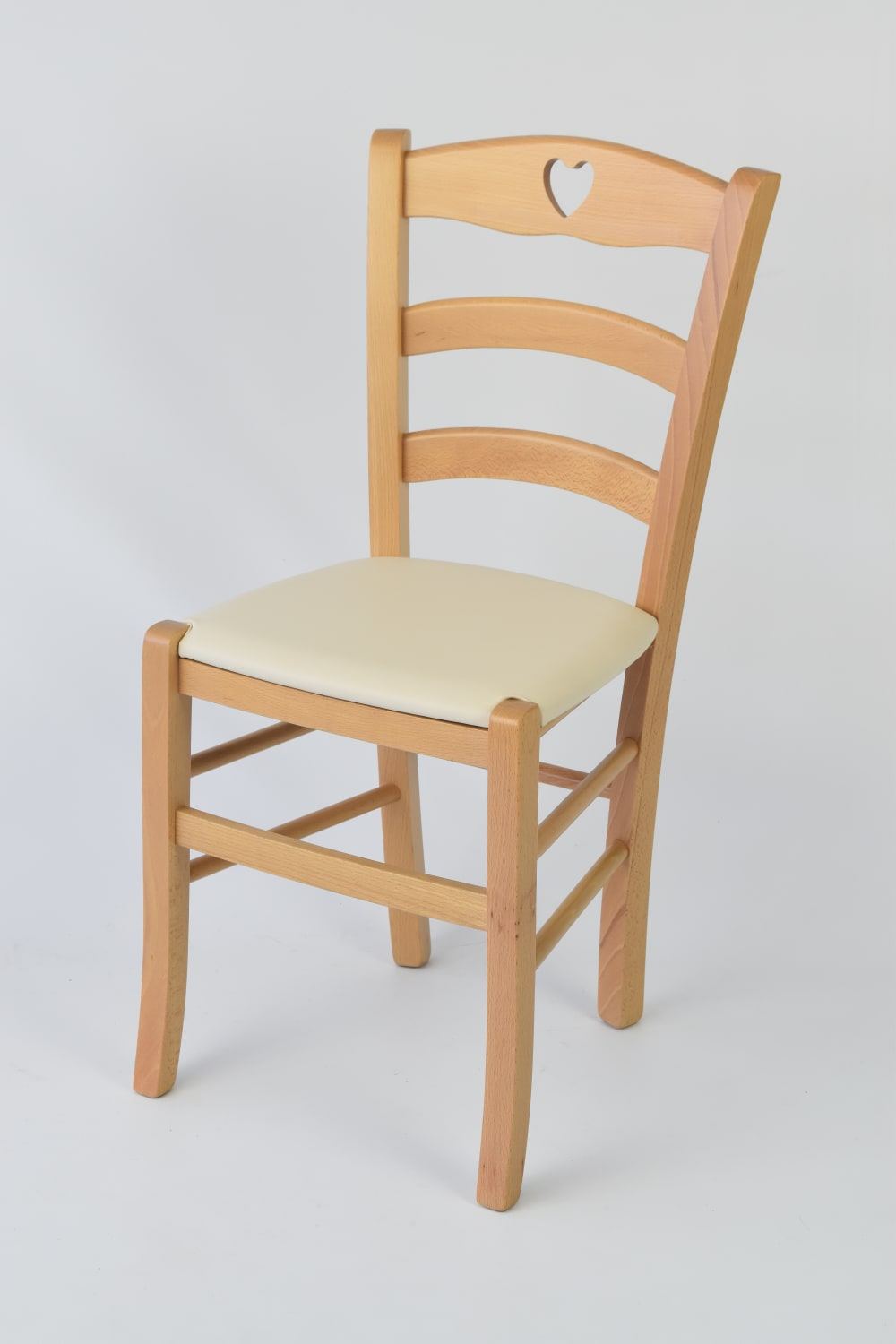 wohnli-moebel-suche-M24033704-1 2er Set Stühle aus Buchenholz mit Kunstleder-Sitz, Natur und Beige 46x88x43cm Holz Braun T M C S Möbel Esszimmermöbel Stühle