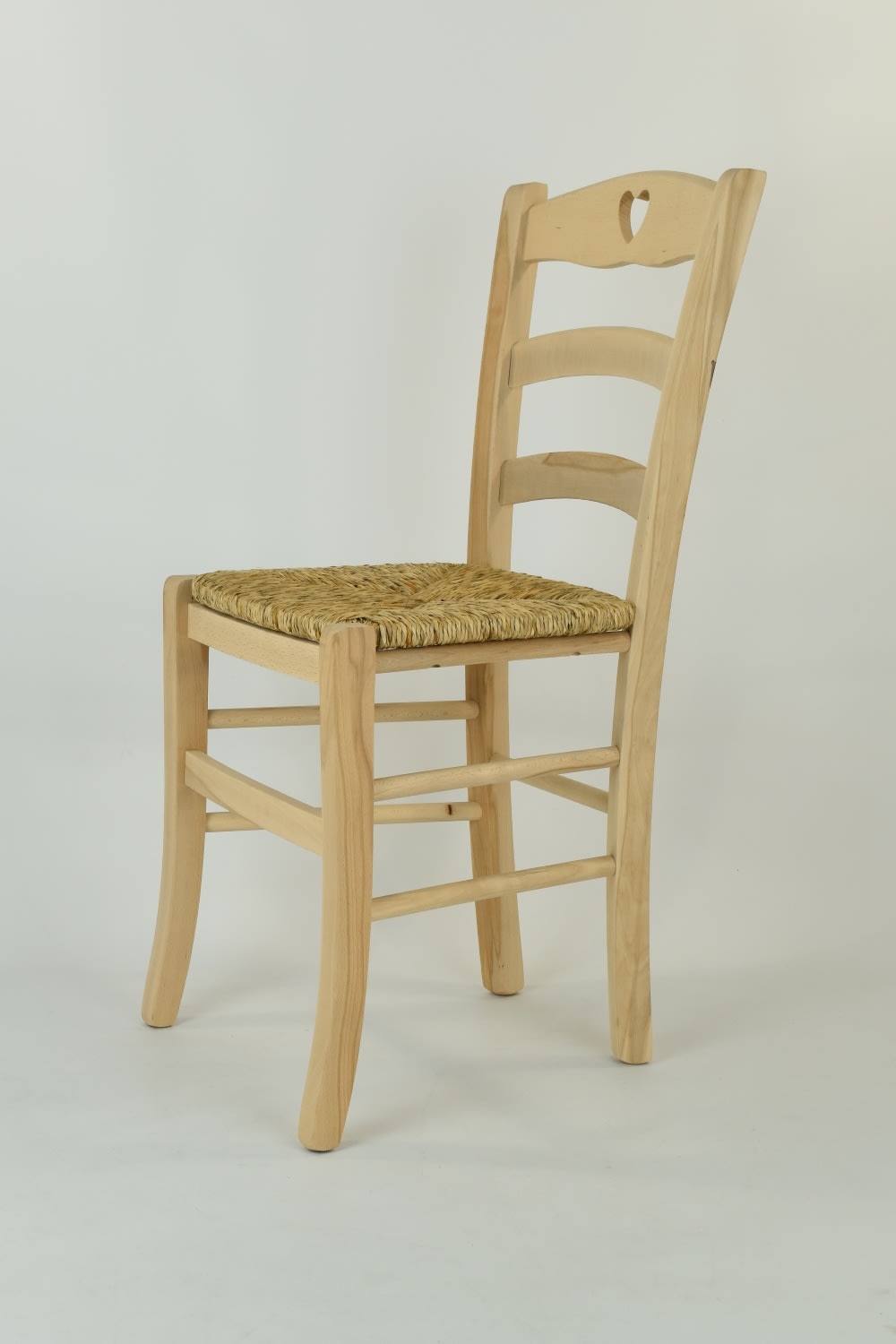 4er Set Stühle aus Buchenholz mit Strohsitz, unbehandelt 46x88x43cm Naturfasern Braun T M C S Möbel Esszimmermöbel Stühle
