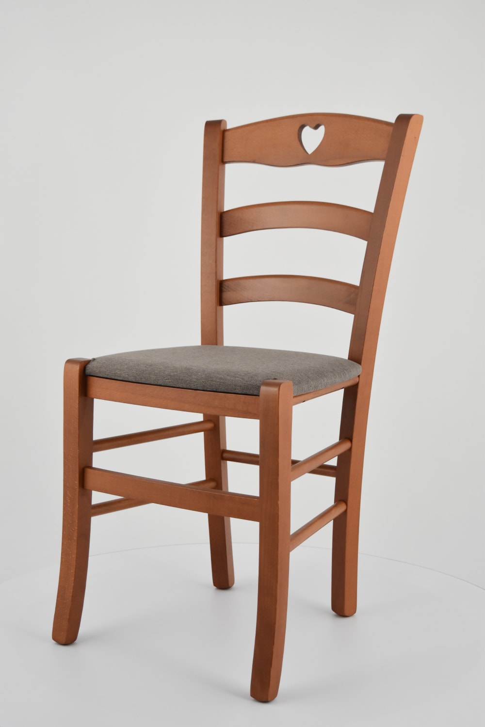 6er Set Stühle aus Buchenholz mit Stoff-Sitz, Kirschbraun und Braun 46x88x43cm Holz Braun T M C S Möbel Esszimmermöbel Stühle