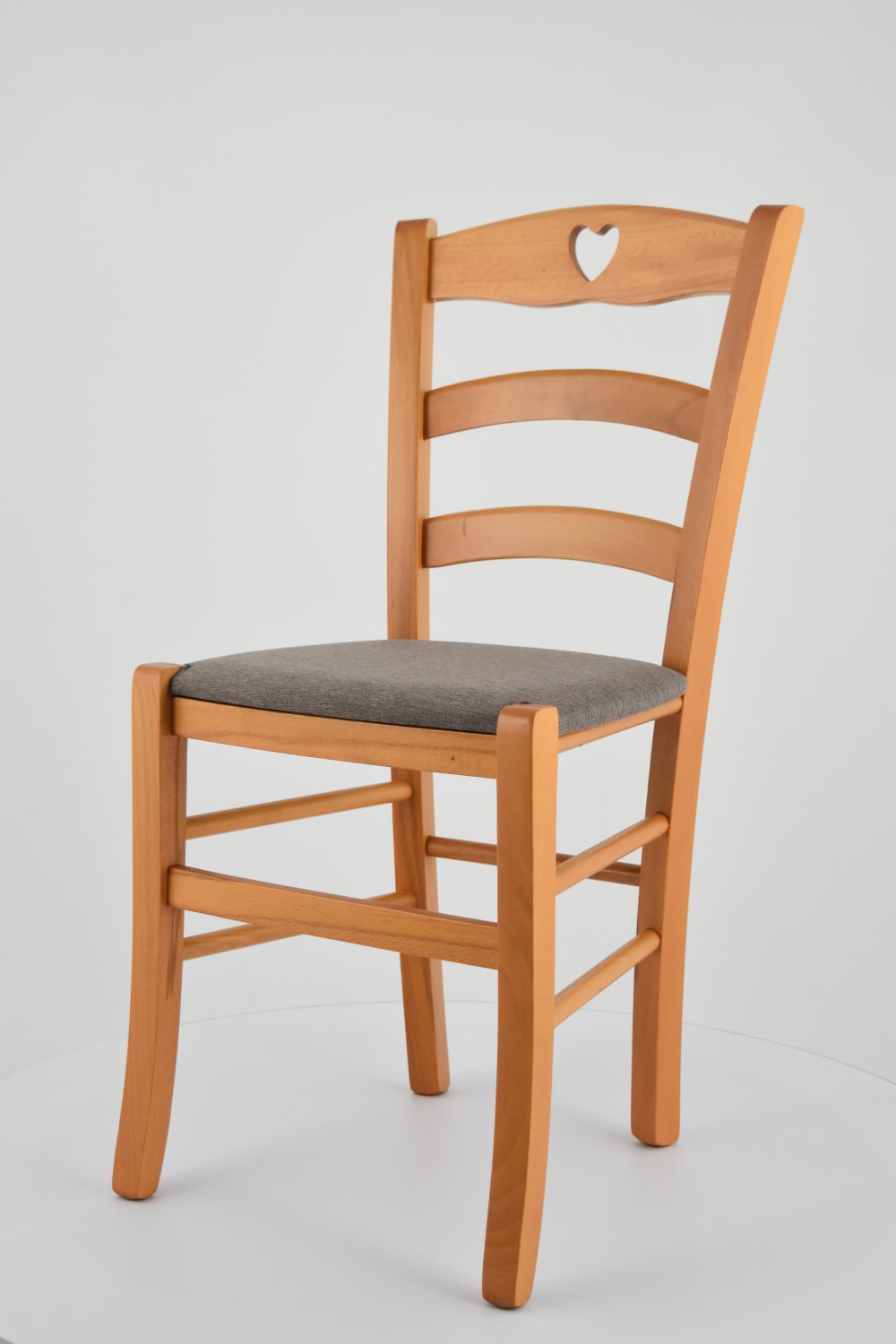 4er Set Stühle aus Buchenholz mit Stoff-Sitz, Honigfarbe und Braun 46x88x43cm Holz Braun T M C S Möbel Esszimmermöbel Stühle