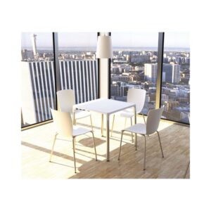 Gartenstuhl aus Kunststoff creme 50x80x47cm Harz Beige CLP Möbel Esszimmermöbel Stühle