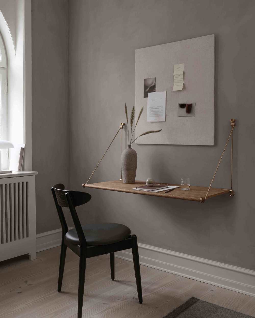 Klappschreibtisch Design Eiche 104x15x70cm Holz Braun Hannun Möbel Büromöbel Schreibtische