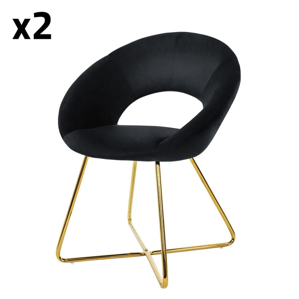 Wohnli Möbelsuche - 2er Set Esszimmerstühle aus Samt