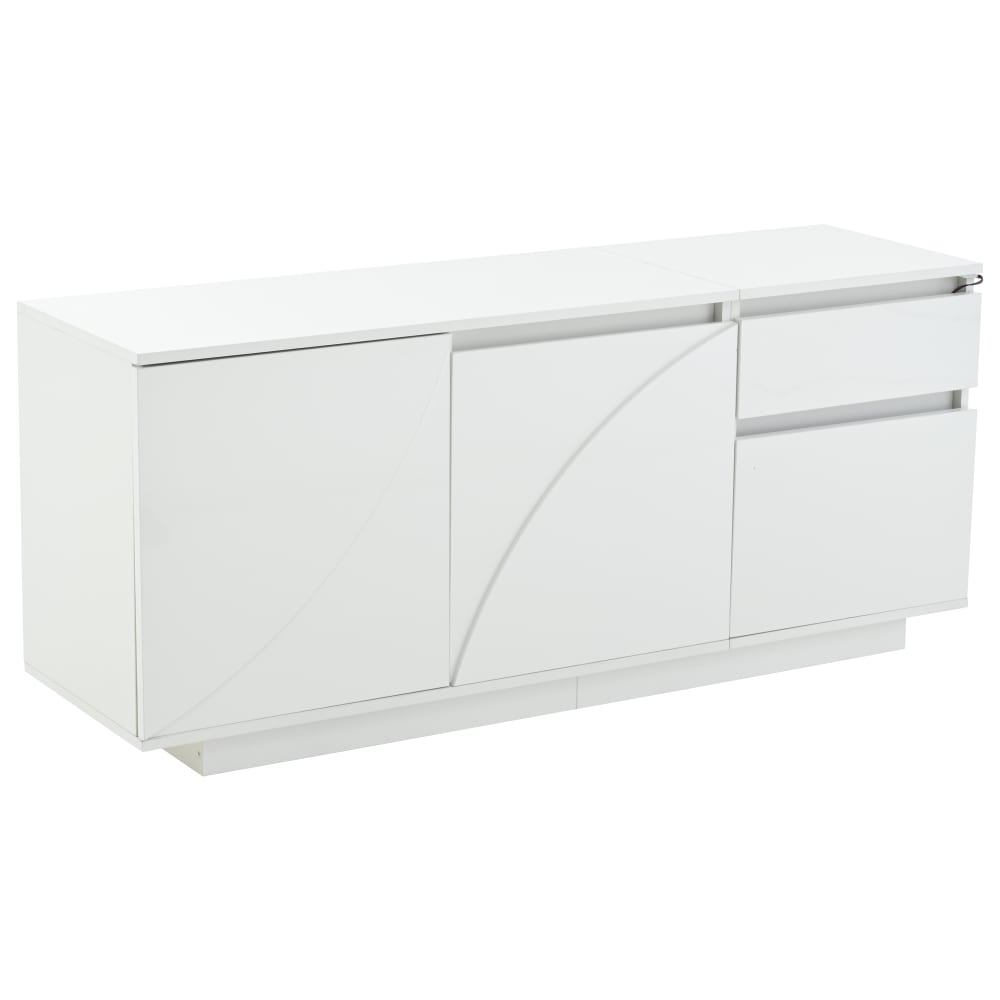 Wohnli Möbelsuche - Weiß lackiertes Sideboard mit 2 Türen und 2 Schubladen