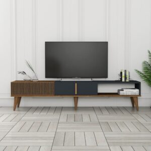 wohnli-moebel-suche-M24038768-1 TV-Möbel Design Holz und Anthrazit 180 cm 180x40x35cm Spanplatte Braun Concept Usine Möbel Wohnzimmermöbel TV-Möbel