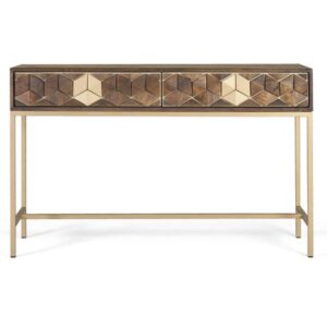 wohnli-moebel-suche-M24040441 Wohnli Möbelsuche - Konsole aus Mango-Walnuss und Gold mit einzigartiger Eleganz