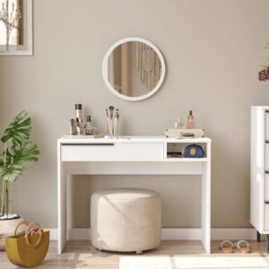 wohnli-moebel-suche-M24041609-1 Schreibtisch mit einem Schubfach aus Weißem Spanplatte modern 100x75x45cm Spanplatte Weiß Mobili Rebecca Möbel Wohnzimmermöbel Konsolentische