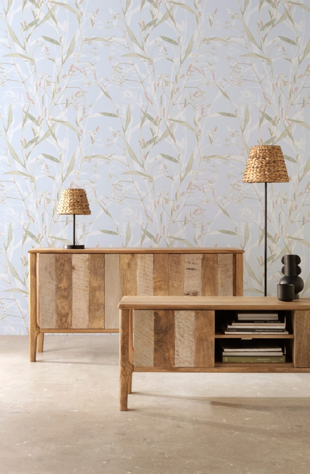 TV-Schrank aus massivem Mangoholz 140x55x40cm Holz Braun GEESE HOME Möbel Wohnzimmermöbel TV-Möbel