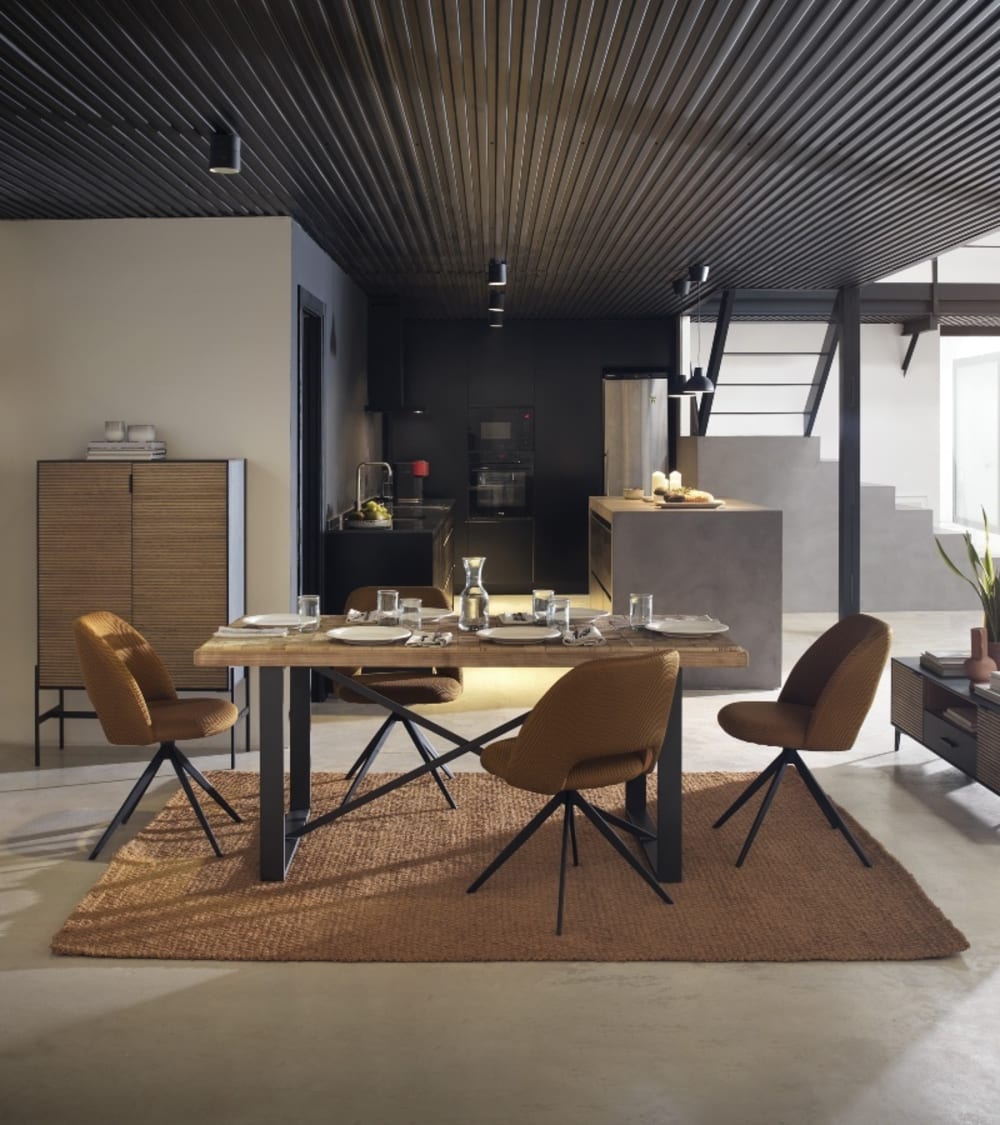 Vitrine mit schwarzem Eschenholzfurnier und Türen in Naturholz 40x136x92cm Holz Schwarz GEESE HOME Möbel Esszimmermöbel Vitrine und Vitrinenschrank