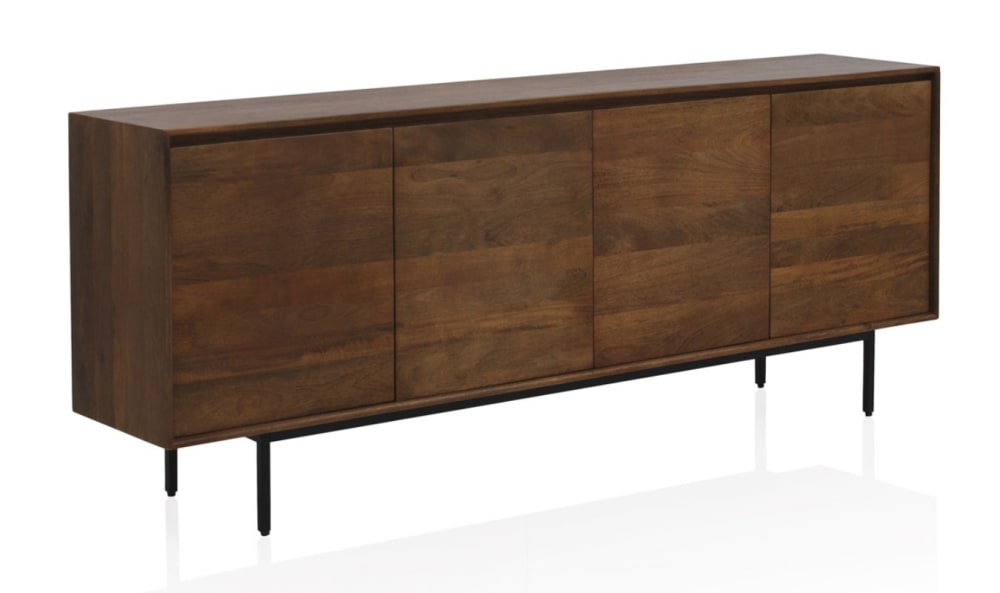 wohnli-moebel-suche-M24043379 Wohnli Möbelsuche - Sideboard mit 4 Türen aus massivem Mangoholz und Metallgestell