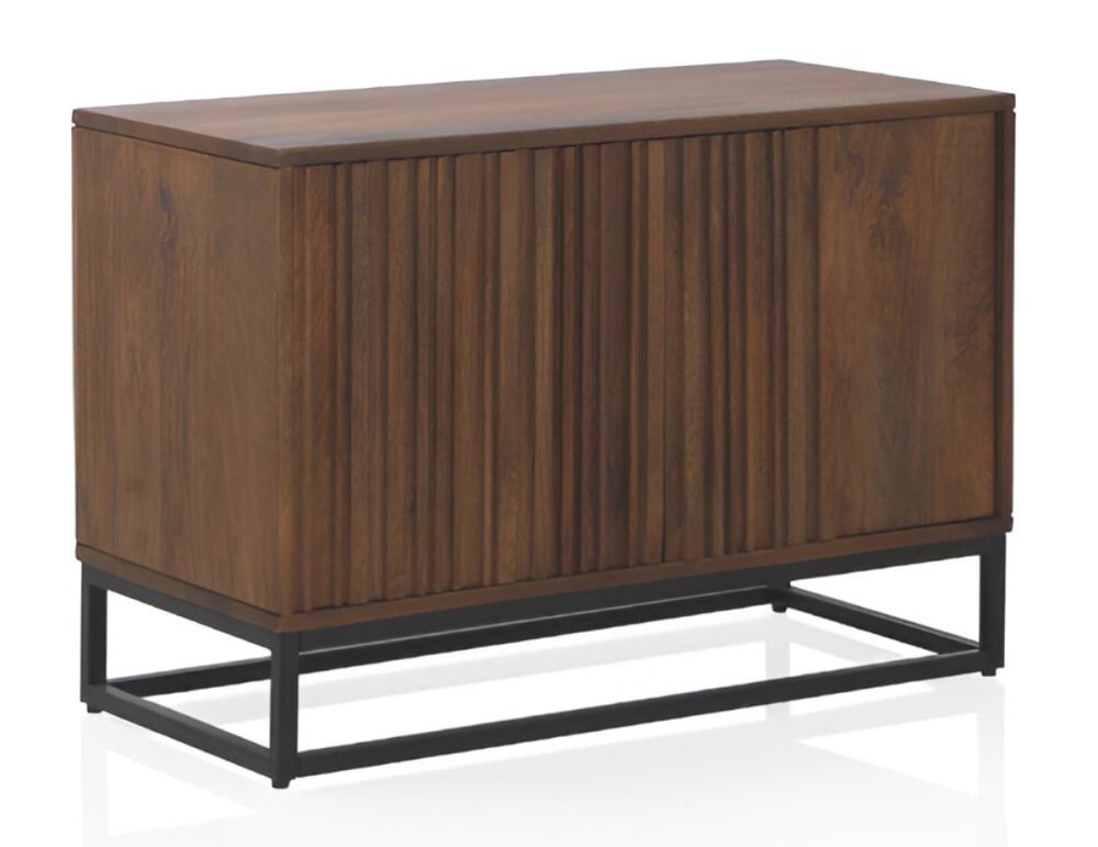 wohnli-moebel-suche-M24043382 Wohnli Möbelsuche - Kleines Sideboard aus massivem Mangoholz und Metallgestell