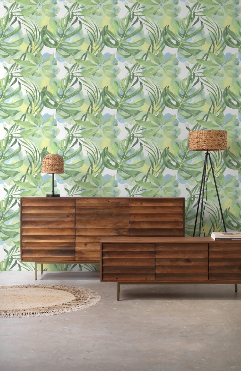 wohnli-moebel-suche-M24043389-1 Sideboard 3 Türen aus massivem Mangoholz und goldfarbenen Metallbeinen 170x85x40cm Holz Braun GEESE HOME Möbel Esszimmermöbel Sideboards, Highboards & niedrige Anrichten