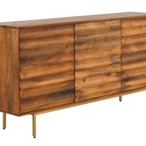 wohnli-moebel-suche-M24043389 Wohnli Möbelsuche - Sideboard 3 Türen aus massivem Mangoholz und goldfarbenen Metallbeinen