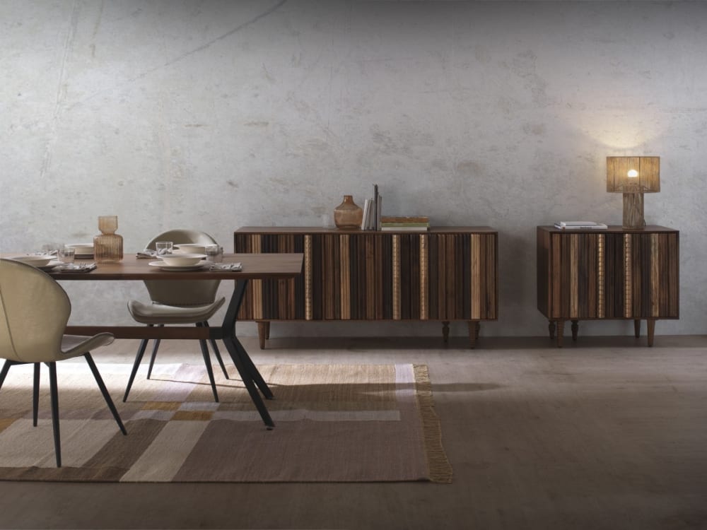 Sideboard mit 3 Türen mehrfarbig aus massivem Akazienholz 45x78x170cm Holz Braun GEESE HOME Möbel Esszimmermöbel Sideboards, Highboards & niedrige Anrichten