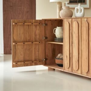 Buffet aus massivem Akazienholz 180 cm 182x88x45cm Holz Beige Tikamoon Möbel Esszimmermöbel Sideboards, Highboards & niedrige Anrichten