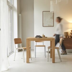 Tisch aus massivem Teakholz 2 bis 4 Pers 90x78x90cm Holz Beige Tikamoon Möbel Esszimmermöbel Esstische