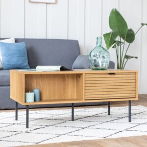 wohnli-moebel-suche-M24045091-1 2-türiger Couchtisch aus Spanplatte 100x45x50cm Spanplatte Braun Happy Garden Möbel Wohnzimmermöbel Couchtische