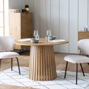wohnli-moebel-suche-M24045093-1 Runder Esstisch aus Holz im skandinavischen Stil 110cm 110x75x110cm Spanplatte Braun Happy Garden Möbel Esszimmermöbel Esstische