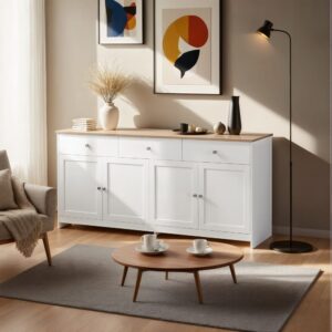 wohnli-moebel-suche-M24047899-1 160x75x37cm Spanplatte Weiß Urban Meuble Möbel Wohnzimmermöbel Konsolentische