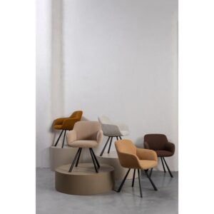 58x79x58cm Polyester Braun WOOOD Möbel Esszimmermöbel Stühle