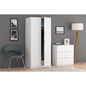 wohnli-moebel-suche-M24048998-1 Armoire penderie 2 Portes L82 x H180 cm - Weiß 82x180x52cm Spanplatte Weiß Usinestreet Möbel Schlafzimmermöbel Schränke