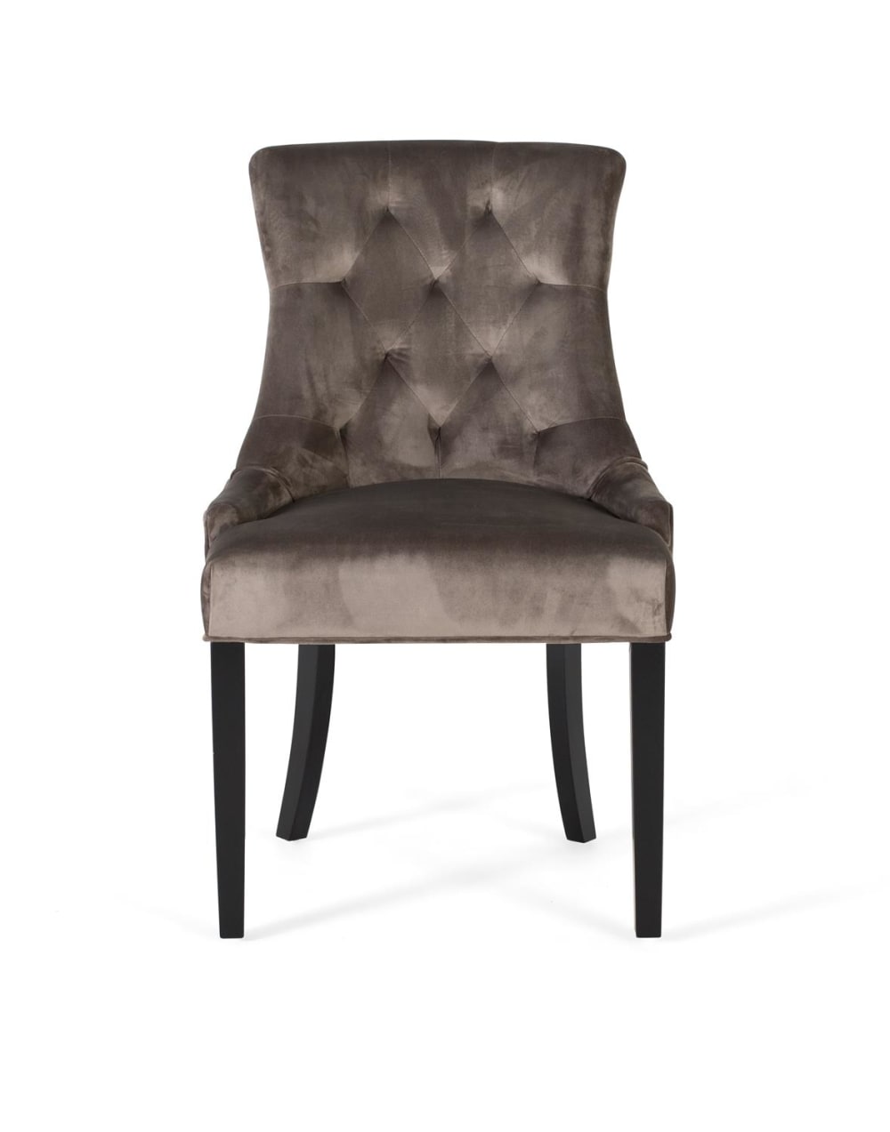 2er Set Stühle gepolstert mit Polyester in Samtoptik 57x93x62cm Holz Grau GINER Y COLOMER Möbel Esszimmermöbel Stühle