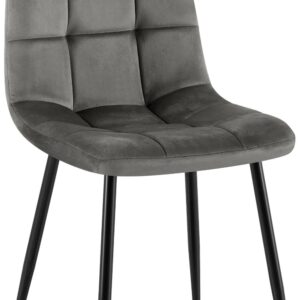 wohnli-moebel-suche-M24050409 Wohnli Möbelsuche - Esszimmerstuhl mit Metallgestell aus Samt dunkelgrau