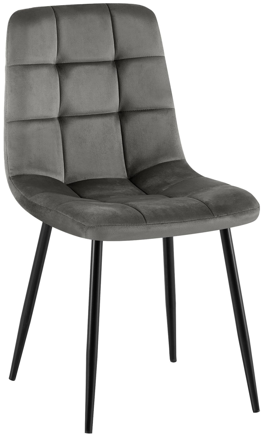 wohnli-moebel-suche-M24050409 Wohnli Möbelsuche - Esszimmerstuhl mit Metallgestell aus Samt dunkelgrau