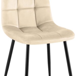 wohnli-moebel-suche-M24050410 Wohnli Möbelsuche - Esszimmerstuhl mit Metallgestell aus Samt cremeweiß