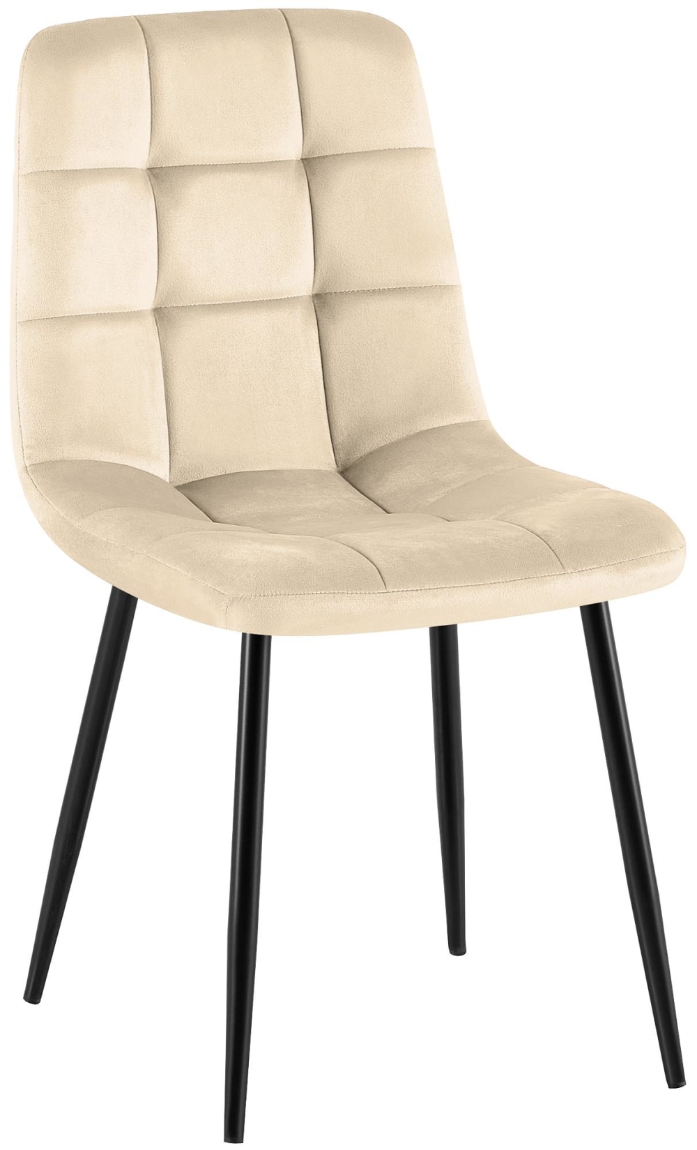 wohnli-moebel-suche-M24050410 Wohnli Möbelsuche - Esszimmerstuhl mit Metallgestell aus Samt cremeweiß