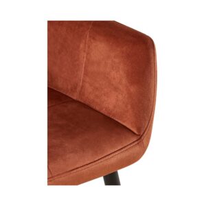 Esszimmerstuhl gesteppt mit Armlehnen aus Samt braun 61x84x57cm Samt Braun CLP Möbel Esszimmermöbel Stühle