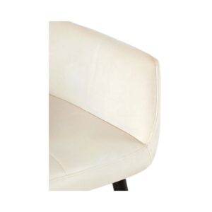 Esszimmerstuhl mit Armlehnen aus Samt creme 61x84x57cm Samt Beige CLP Möbel Esszimmermöbel Stühle