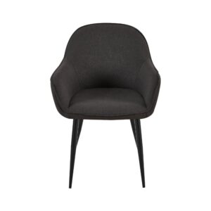 Esszimmerstuhl mit Armlehnen aus Stoff schwarz 60x84x60cm Stoff Schwarz CLP Möbel Esszimmermöbel Stühle