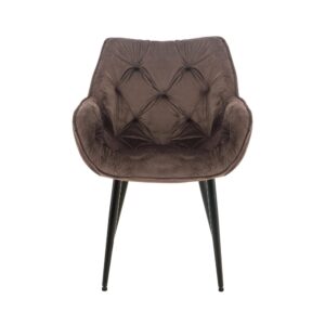 Esszimmerstuhl mit Armlehnen aus Samt braun 62x83x58cm Samt Braun CLP Möbel Esszimmermöbel Stühle