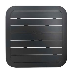 Tischplatte 60x60 cm aus schwarzem Aluminium 60x2x60cm Aluminium Schwarz Oviala Möbel Esszimmermöbel Esstische