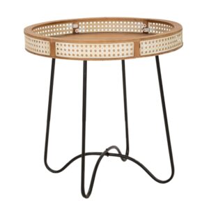 wohnli-moebel-suche-M24051287 Wohnli Möbelsuche - Couchtisch aus Holz und Metall braun und schwarz Ø cm 60x60
