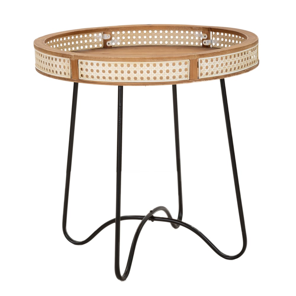 wohnli-moebel-suche-M24051287 Wohnli Möbelsuche - Couchtisch aus Holz und Metall braun und schwarz Ø cm 60x60