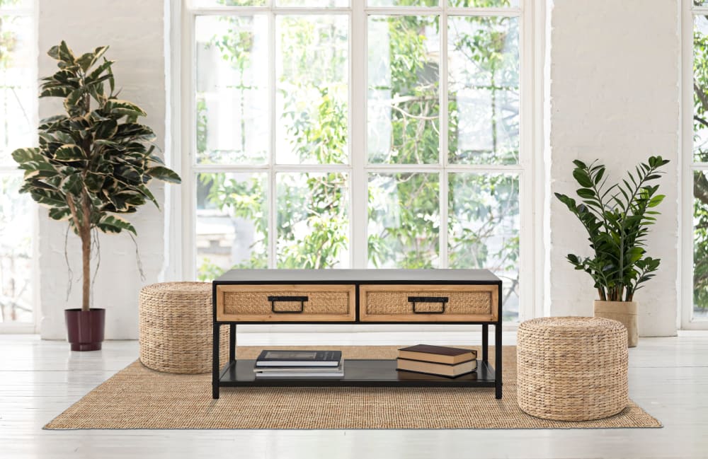 TV-Ständer aus Holz und Metall braun und schwarz cm 95x38x38 95x38x38cm Metall Schwarz Mauro Ferretti Möbel Wohnzimmermöbel TV-Möbel