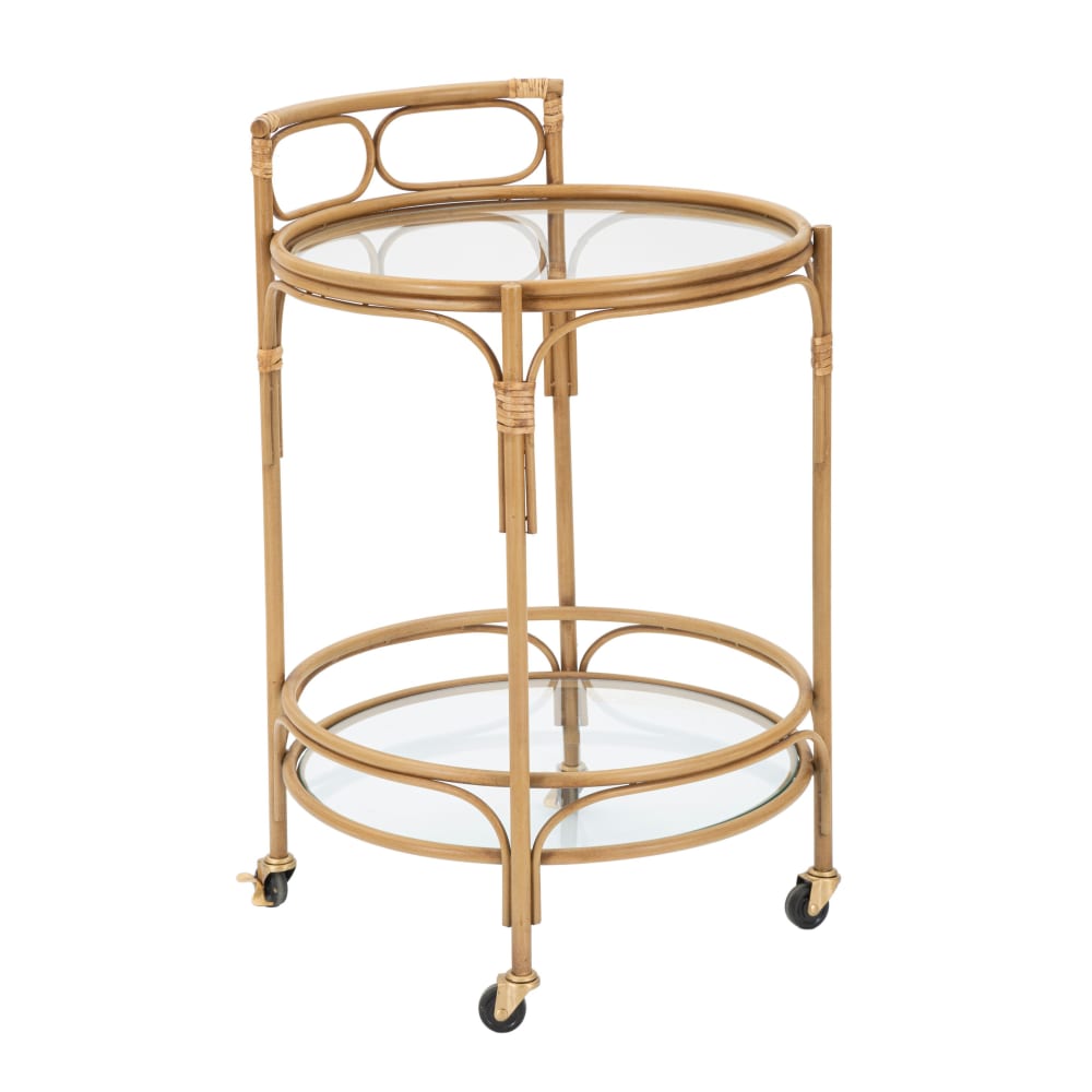 Wohnli Möbelsuche - Runder brauner Metallwagen Ø 51x74 cm