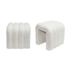 wohnli-moebel-suche-M24053228 Wohnli Möbelsuche - 2er-Set zeitgenössische Hocker mit weißem Stoffbezug