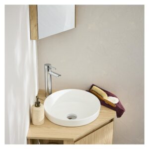 wohnli-moebel-suche-M24053500-1 36 cm rundes Einbauwaschbecken aus weißer Keramik 36x12x36cm Keramik Weiß Mob In Möbel Badezimmermöbel Waschtische