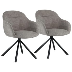 wohnli-moebel-suche-M24056891-1 2er Set grauer Stoffstühle 62x82x57cm PES - Polyester Grau Happy Garden Möbel Esszimmermöbel Stühle