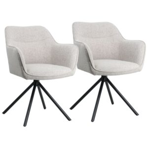 wohnli-moebel-suche-M24056892-1 2er Set grauer Stoffstühle 59x81x58cm PES - Polyester Grau Happy Garden Möbel Esszimmermöbel Stühle