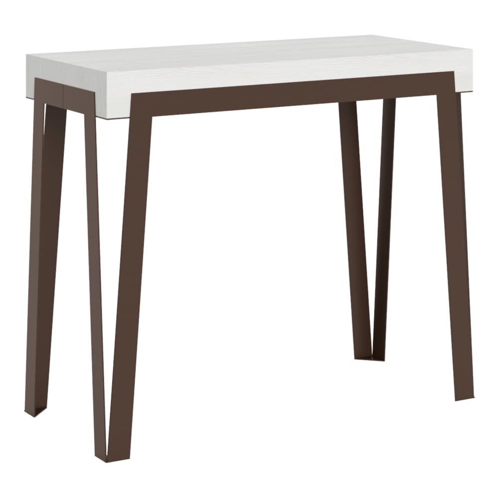 wohnli-moebel-suche-M24056992 Wohnli Möbelsuche - Ausziehbarer Konsolentisch 90x40/300cm in Holzoptik Esche weiß