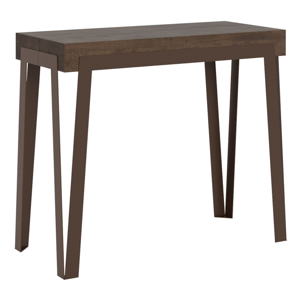 wohnli-moebel-suche-M24057040 Wohnli Möbelsuche - Ausziehbarer Konsolentisch 90x40/300cm in Holzoptik Nussbaum