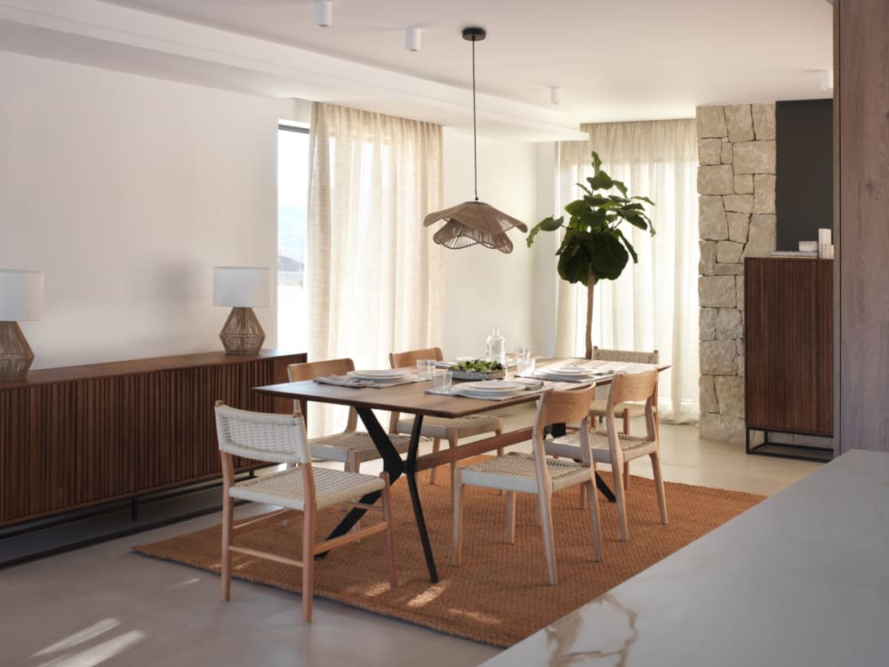 Tisch aus massivem Akazienholz 200 x 100 cm mit schwarzen Metallbeinen 100x76x200cm Holz Braun GEESE HOME Möbel Esszimmermöbel Esstische