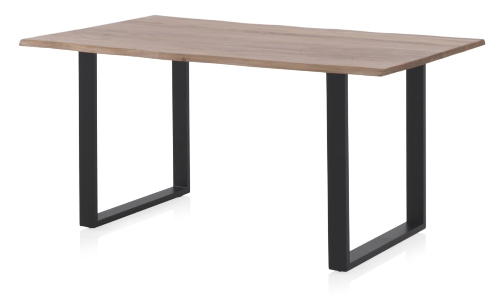 wohnli-moebel-suche-M24057520 Wohnli Möbelsuche - Tisch aus massivem Akazienholz 160 x 90 cm mit schwarzen Metallbeinen